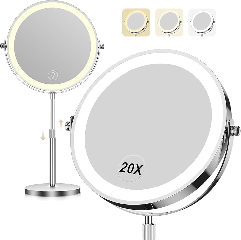 Dienmern 1X/20X Rechargeable Vanity Mirror