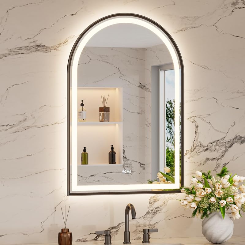 Keonjinn Black Arched LED Mirror
