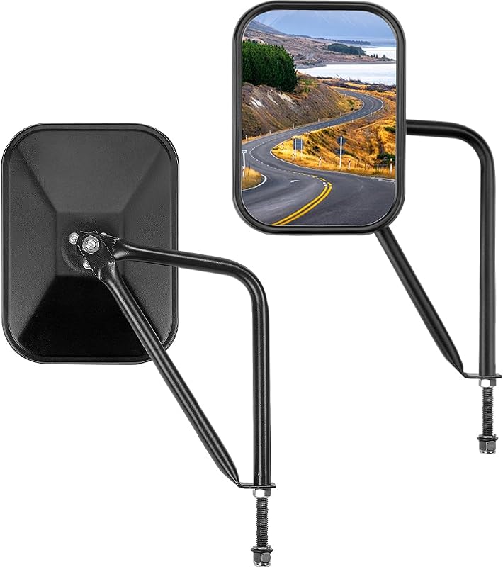 JOYTUTUS Anti-Shake Wide View Door Hinge Mirrors for Wrangler YJ TJ JK