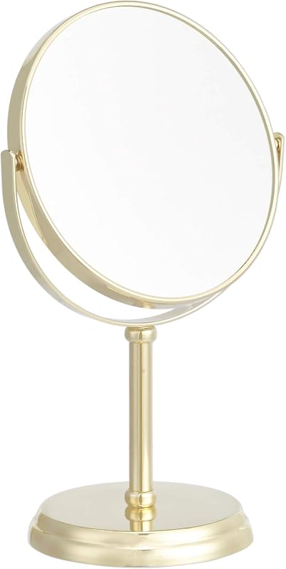 Amazon Basics 360° Rotating Double-Sided Vanity Mirror, 1X/5X Magnific