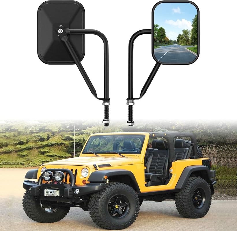 Adjustable Doors Off Side View Mirrors Compatible with Jeep Wrangler J