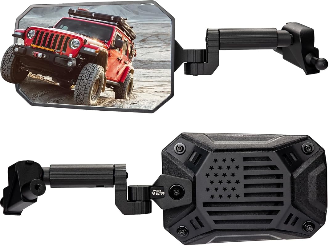 JOYTUTUS Doors Off Side Mirrors for 2018-2023 Jeep Wrangler JL JLU and