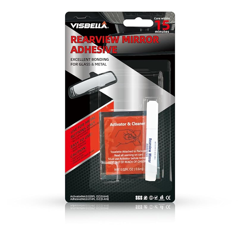 Visbella High-Viscosity Rearview Mirror Adhesive with Activator, Heat-