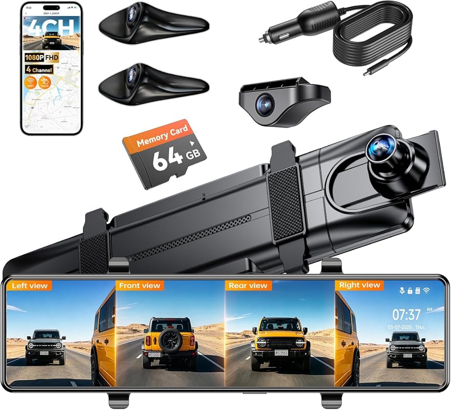 12-Inch Mirror Dash Cam